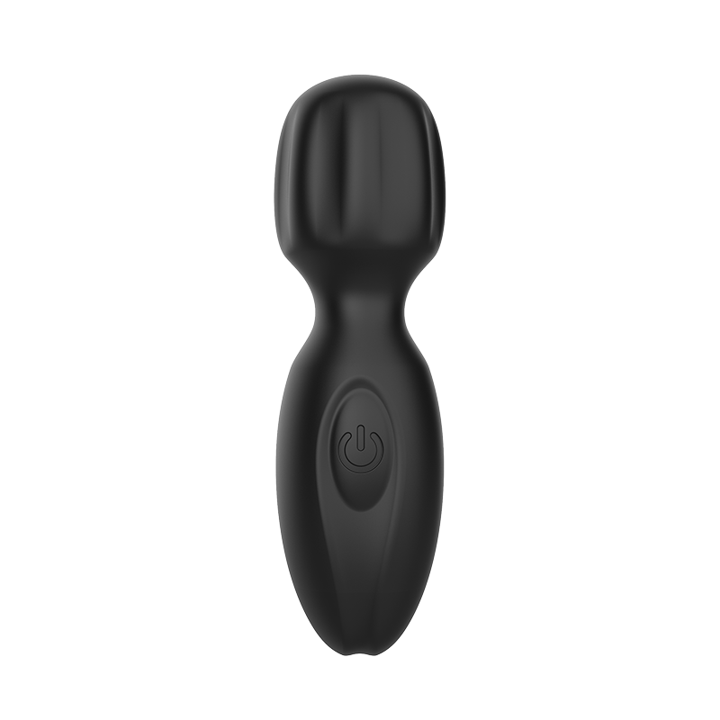 Black mini wand vibrator on a transparent background