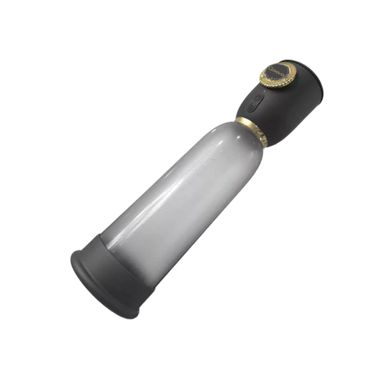 Black and clear penis pump on a transparent background